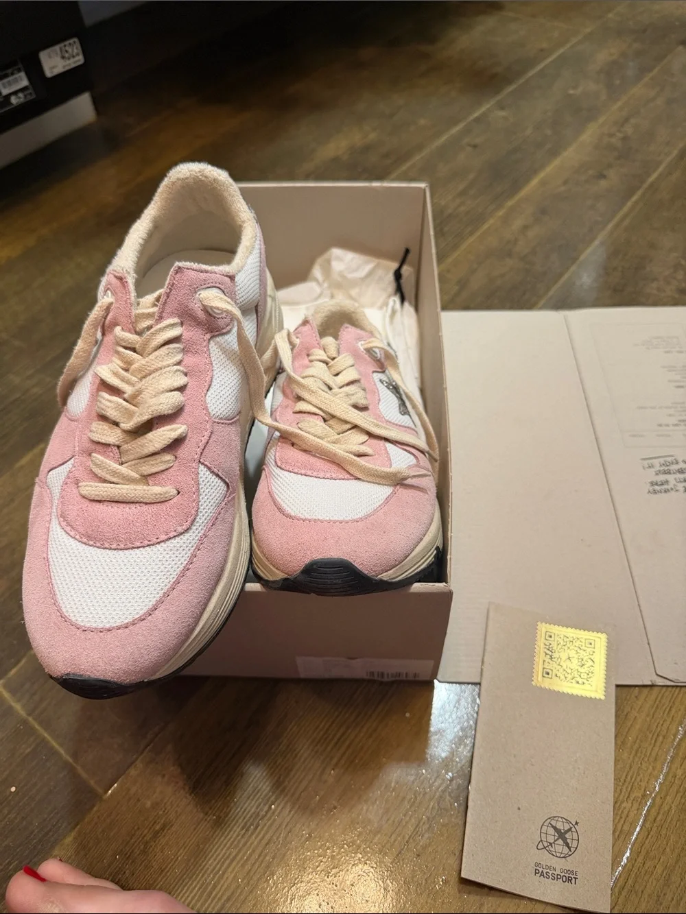 Golden Goose Pink and White Glitter Star Sneakers - Picture 6 of 10